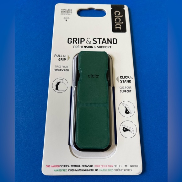 CLCKR Phone Grip & Stand - Reflective Green - Picture 4 of 4